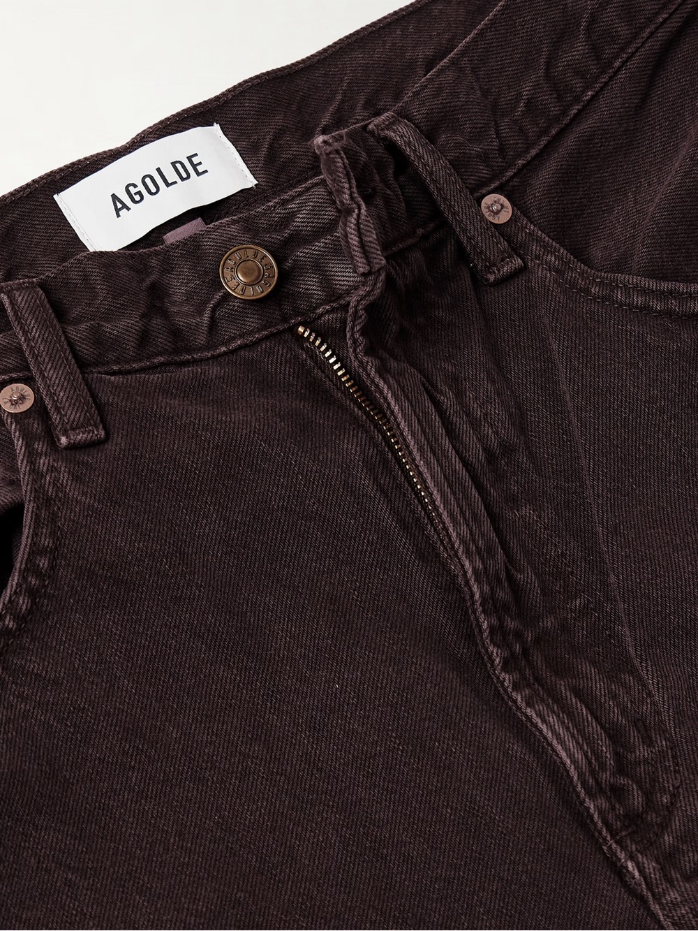 AGOLDE Low Curve mid-rise straight-leg jeans sloe berry brown barrel jeans 24 26 - Picture 2 of 13